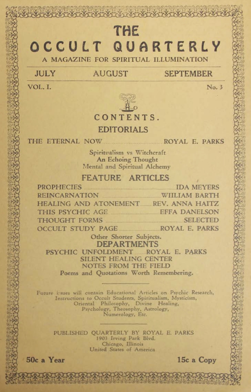 The Occult Quarterly (IAPSOP)